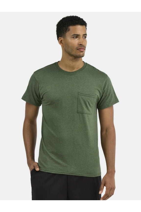 Men's and Big Men's Cotton Pocket Tee, Sizes XS-5XL and Tall Sizes
