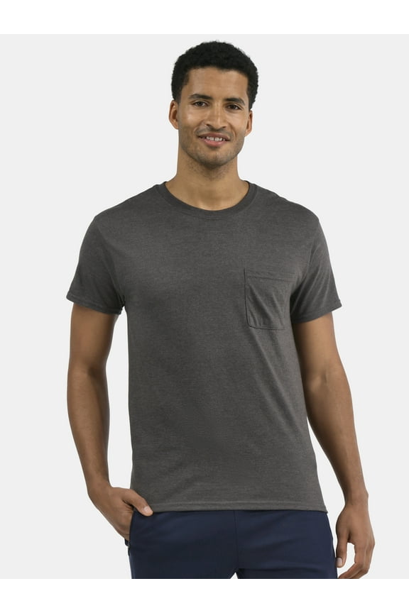Men's and Big Men's Cotton Pocket Tee, Sizes XS-5XL and Tall Sizes