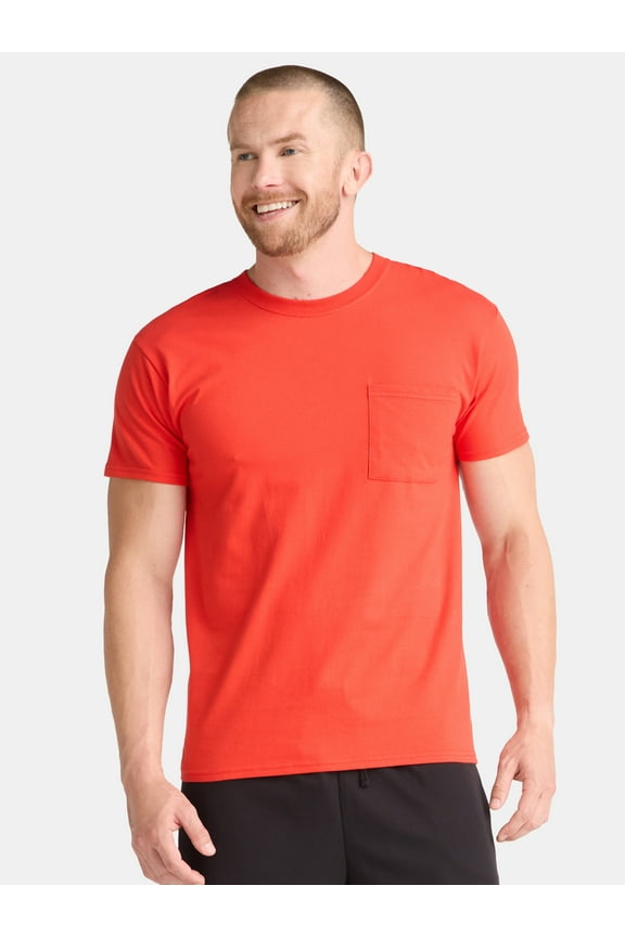 Men's and Big Men's Cotton Pocket Tee, Sizes XS-5XL and Tall Sizes