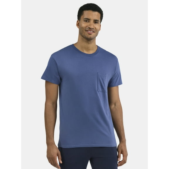 Athletic Works Men's and Big Men's Cotton Pocket Tee, Sizes XS-5XL and Tall Sizes