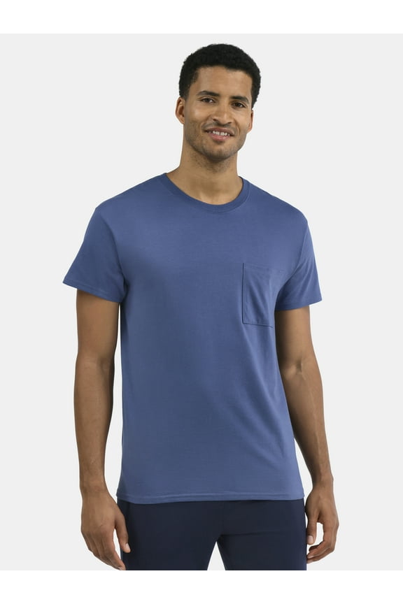 Men's and Big Men's Cotton Pocket Tee, Sizes XS-5XL and Tall Sizes