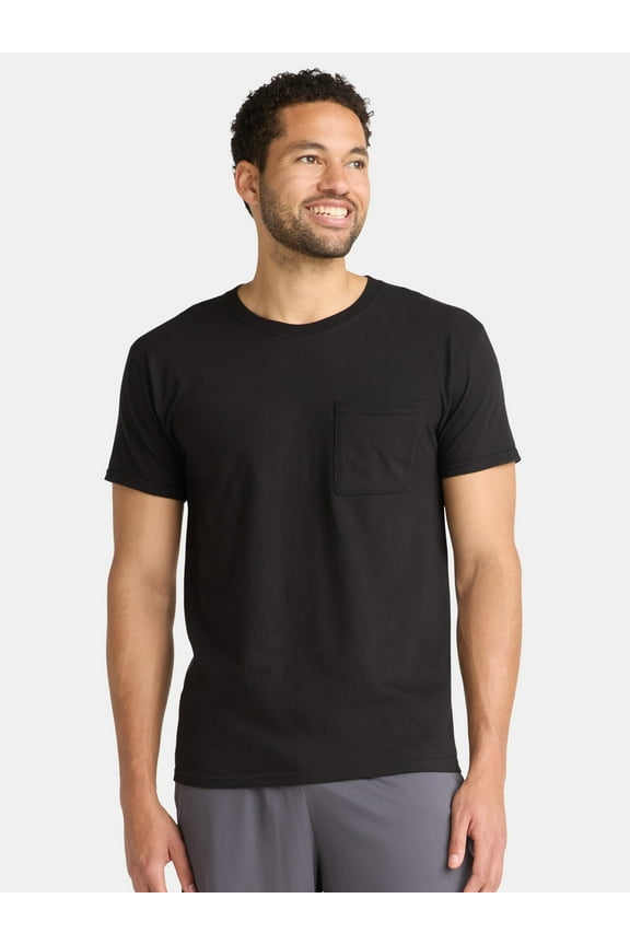Men's and Big Men's Cotton Pocket Tee, Sizes XS-5XL and Tall Sizes