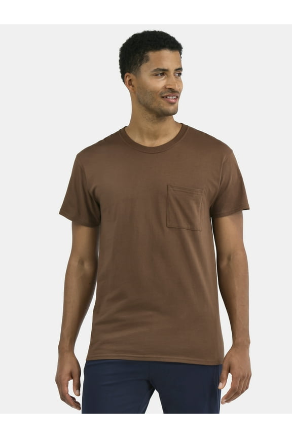 Men's and Big Men's Cotton Pocket Tee, Sizes XS-5XL and Tall Sizes