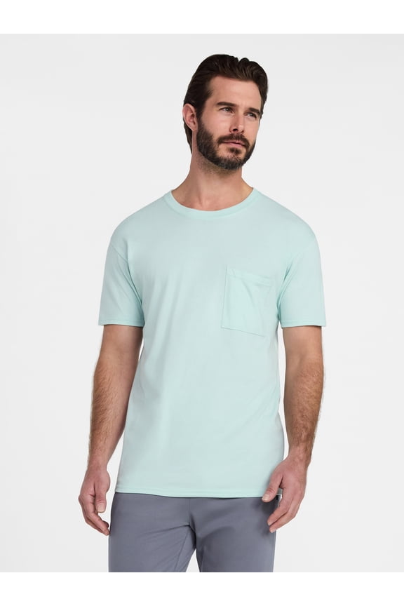 Men's and Big Men's Cotton Pocket Tee, Sizes XS-5XL and Tall Sizes