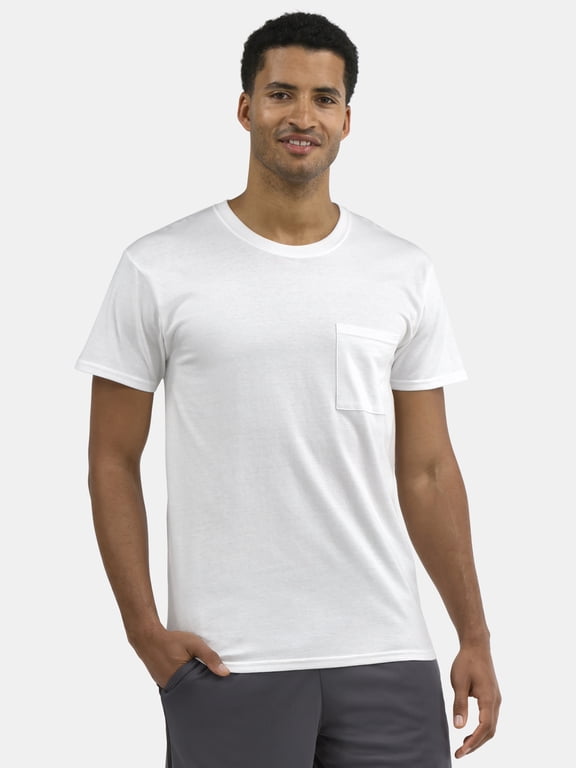 Men's and Big Men's Cotton Pocket Tee, Sizes XS-5XL and Tall Sizes