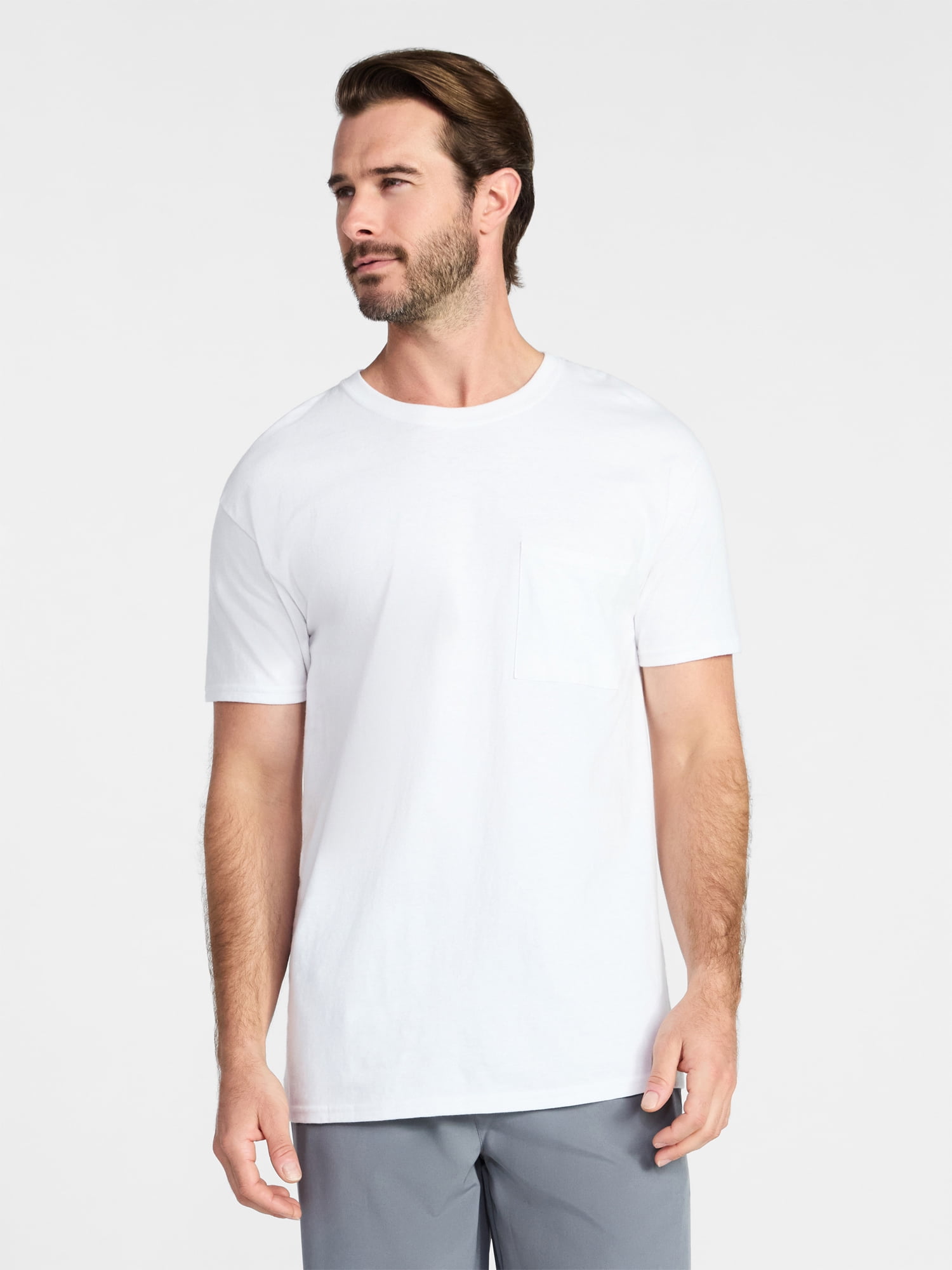 Athletic Works Men's and Big Men's Cotton Pocket Tee, Sizes XS-5XL and Tall Sizes