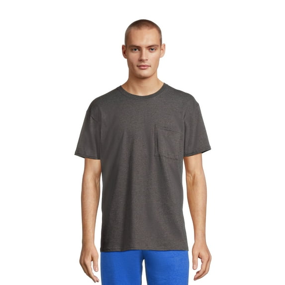 Athletic Works Men's and Big Men's Cotton Pocket Tee, Sizes XS-5XL and Tall Sizes