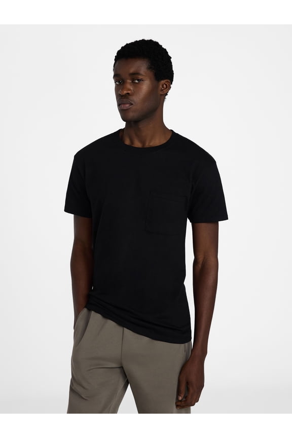 Men's and Big Men's Cotton Pocket Tee, Sizes S-5XL and Tall Sizes