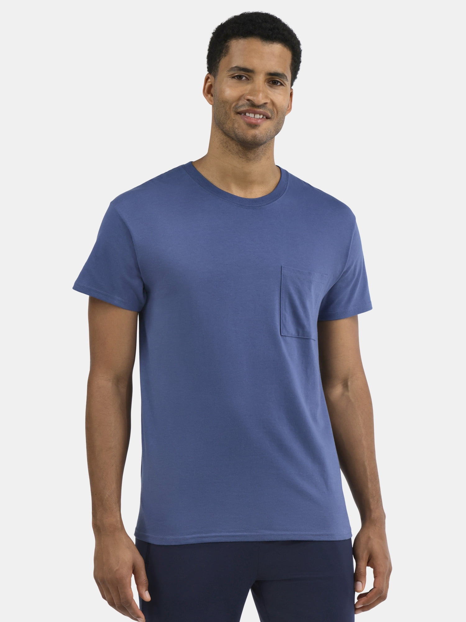 Athletic Works Men's and Big Men's Cotton Pocket Tee, Sizes XS-5XL and Tall Sizes