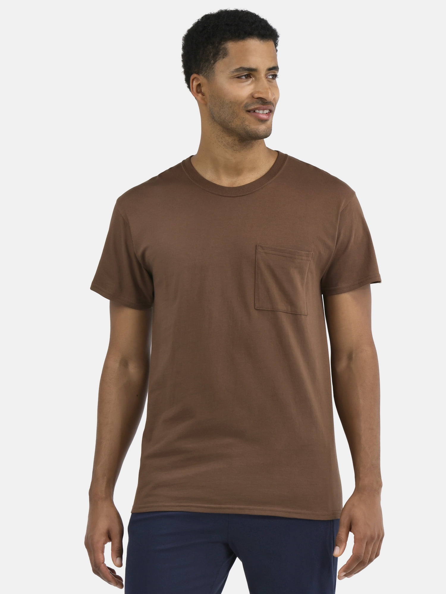 Athletic Works Men's and Big Men's Cotton Pocket Tee, Sizes XS-5XL and ...
