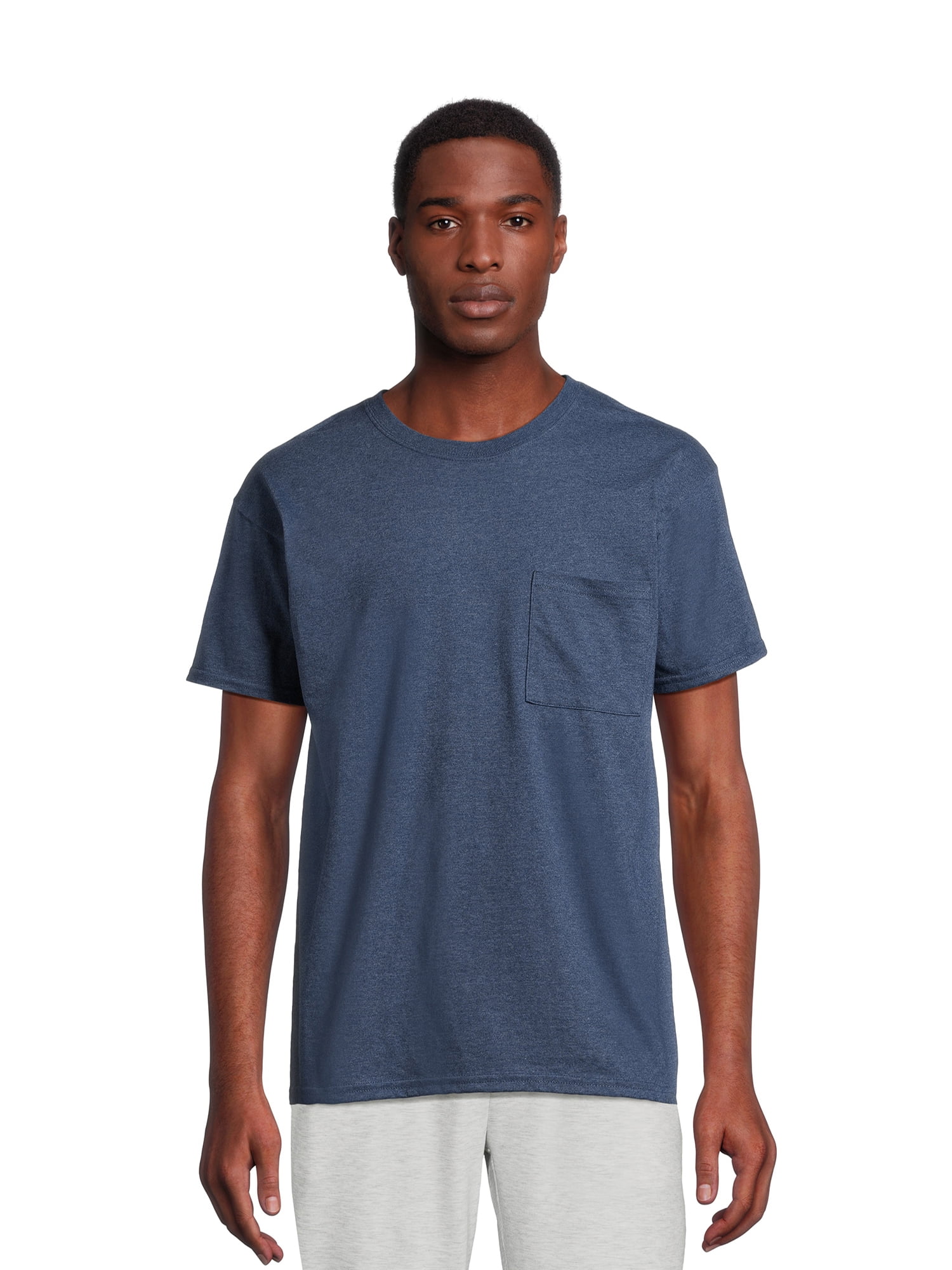 Athletic Works Men's and Big Men's Cotton Pocket Tee, Sizes XS5XL