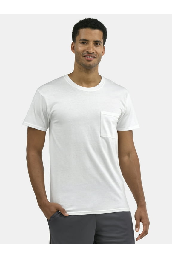 Men's and Big Men's Cotton Pocket Tee, Sizes XS-5XL and Tall Sizes