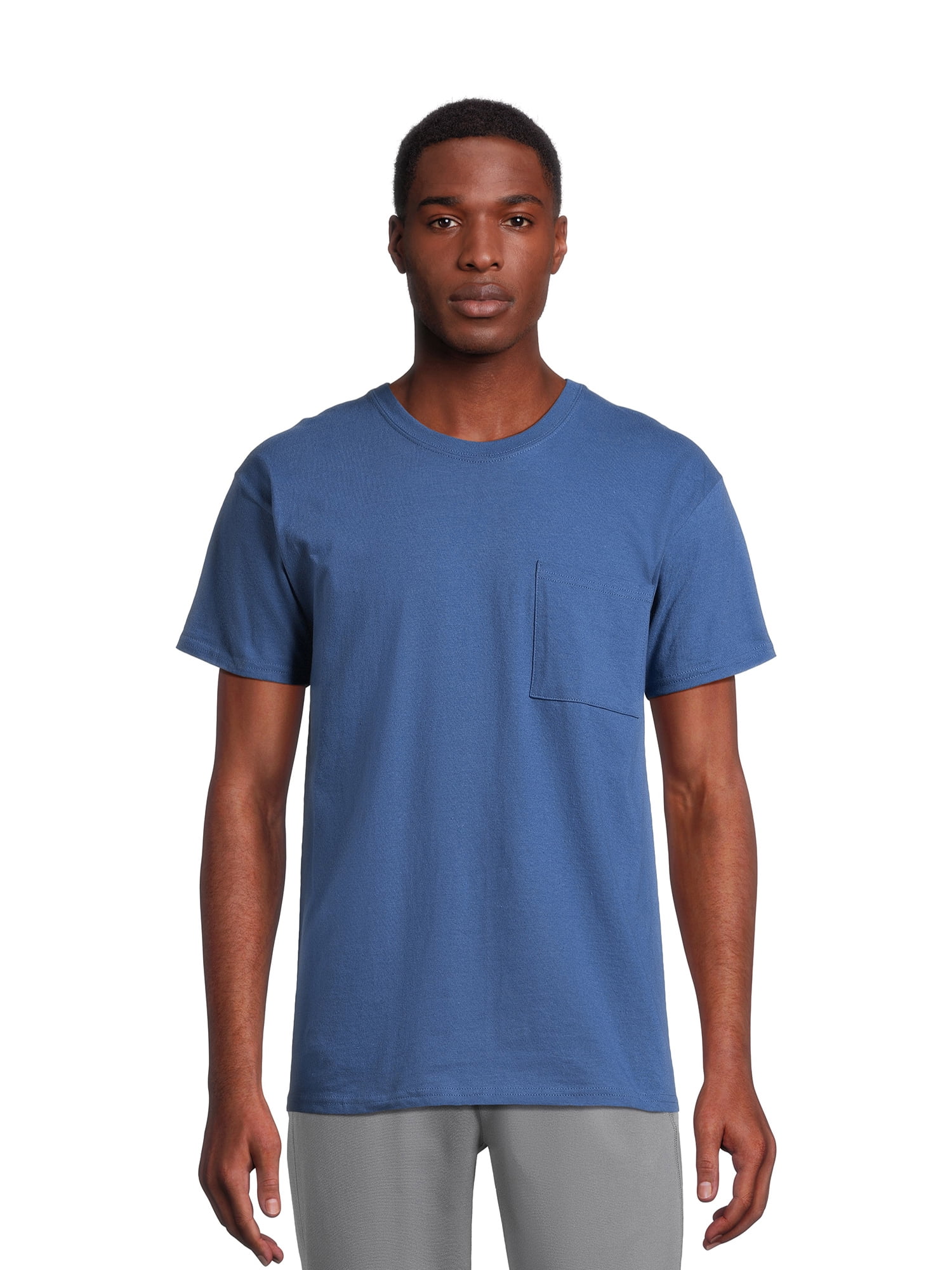 Athletic Works Men's and Big Men's Cotton Pocket Tee, Sizes XS-5XL ...