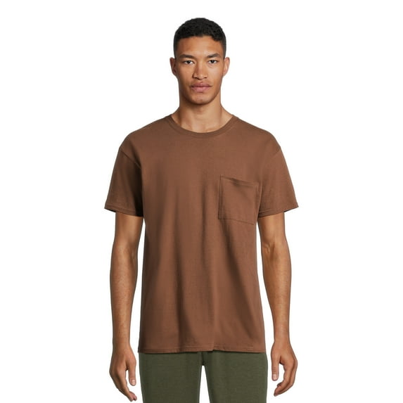 Athletic Works Men's and Big Men's Cotton Pocket Tee, Sizes XS-5XL