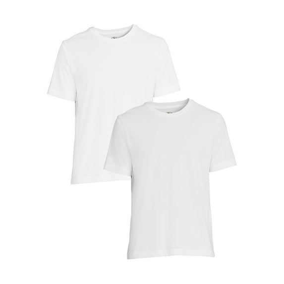 Athletic Works Men's and Big Men's Crew Neck Tee, 2-Pack, Sizes S-4XL
