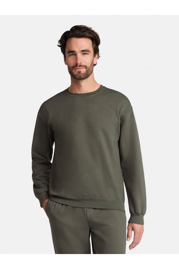 Men's and Men's Big & Tall Fleece Crewneck Sweatshirt, Sizes XS-4XLT