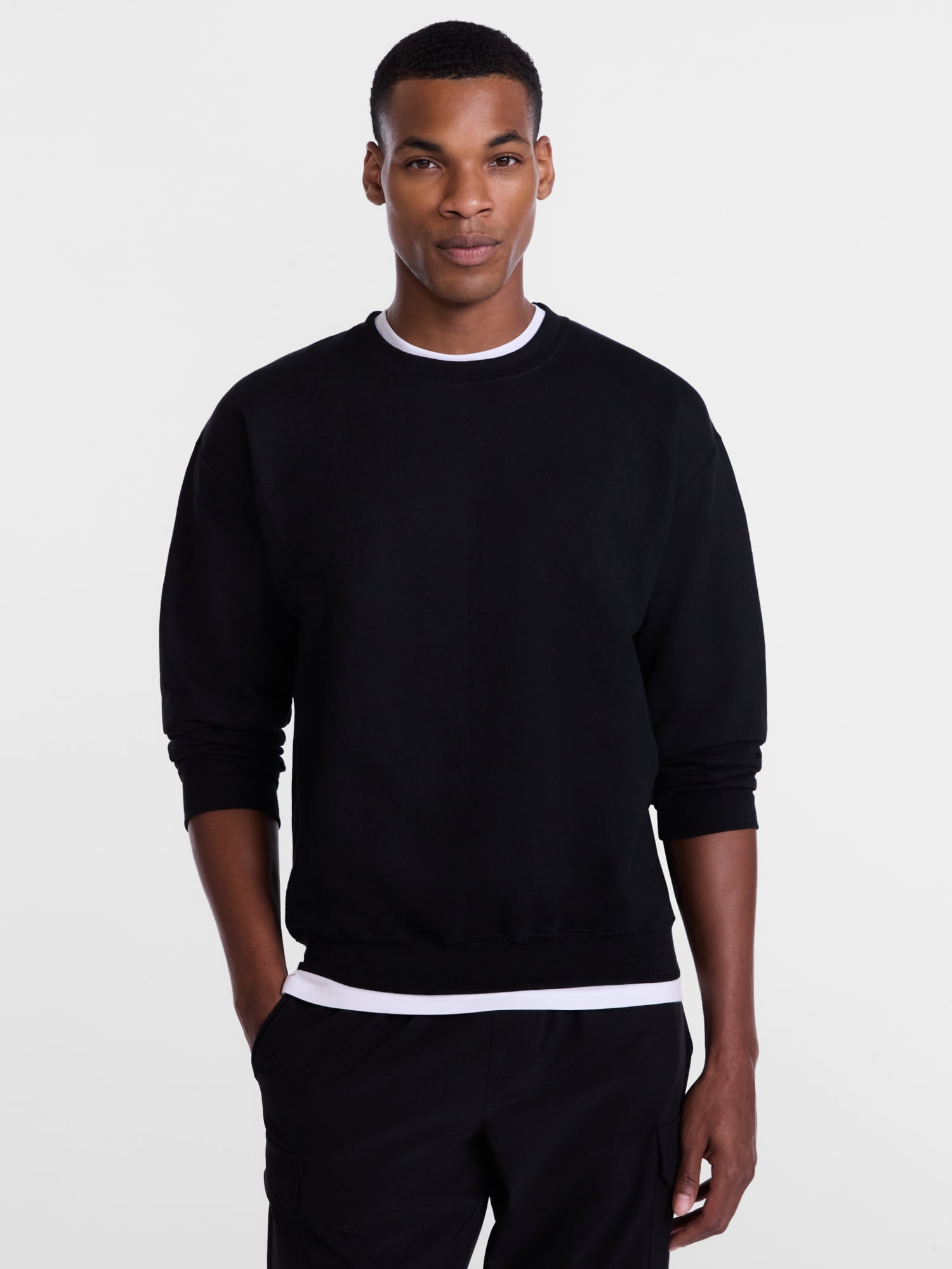 Athletic Works Fleece Crewneck Sweatshirt, Mens & Big Men's Sizes XS-4XLT