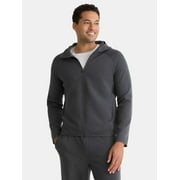 ATHLETIC WORKS Men's and Big & Tall Fusion Double Knit Full Zip Hooded Sweatshirt Jacket, Sizes S-5XL