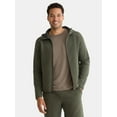 thumbnail image 1 of Athletic Works Men's and Big & Tall Fusion Double Knit Full Zip Hooded Sweatshirt Jacket, Sizes S-5XL, 1 of 5