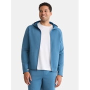 Athletic Works Men's and Big & Tall Fusion Double Knit Full Zip Hooded Sweatshirt Jacket, Sizes S-5XL