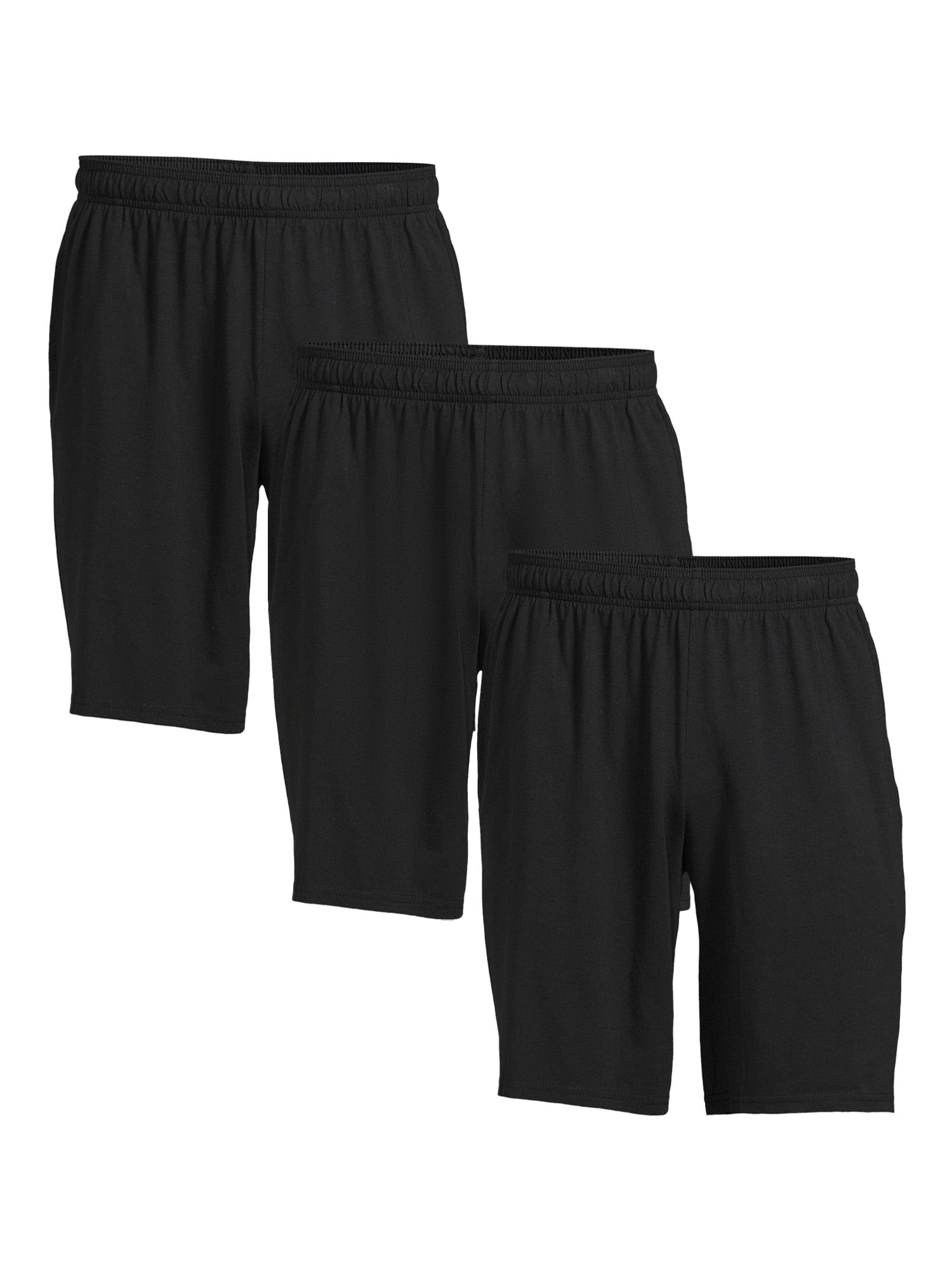 Athletic Works Men's and Big Men's Knit Shorts, 3-Pack, Sizes S