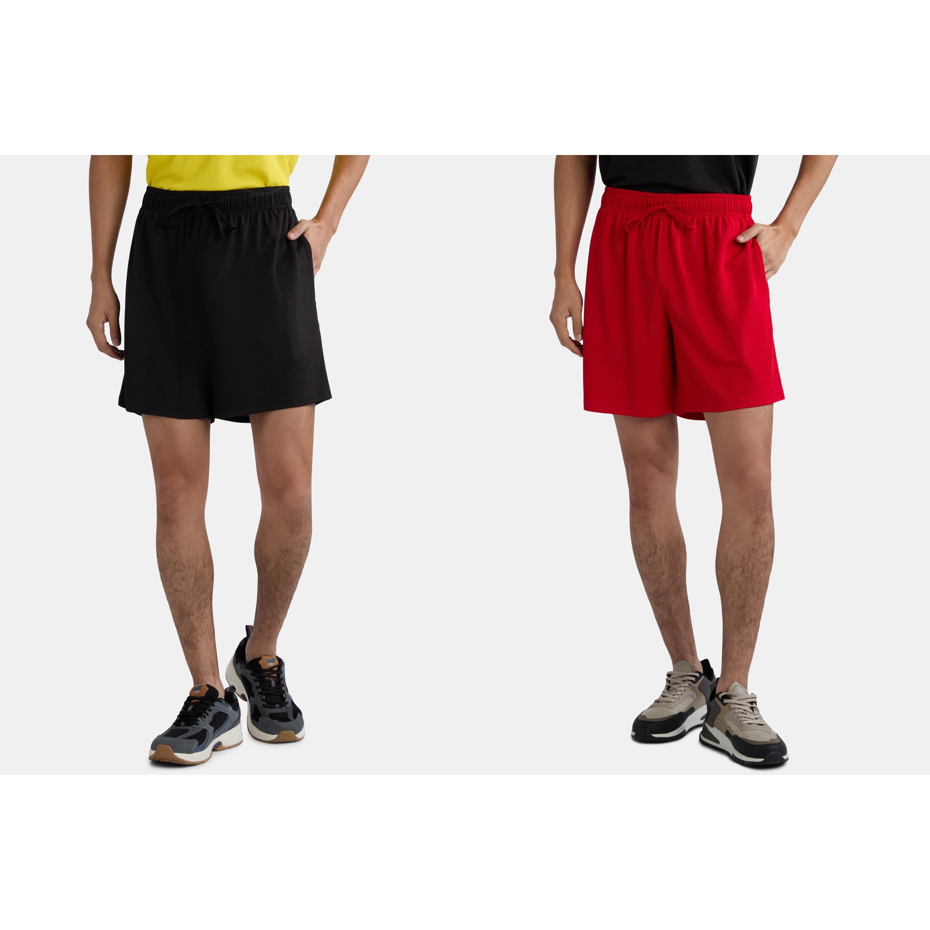Athletic Works Men's and Big Men's Active Mesh Shorts, 7" Inseam, 2-Pack, Sizes XS-5XL