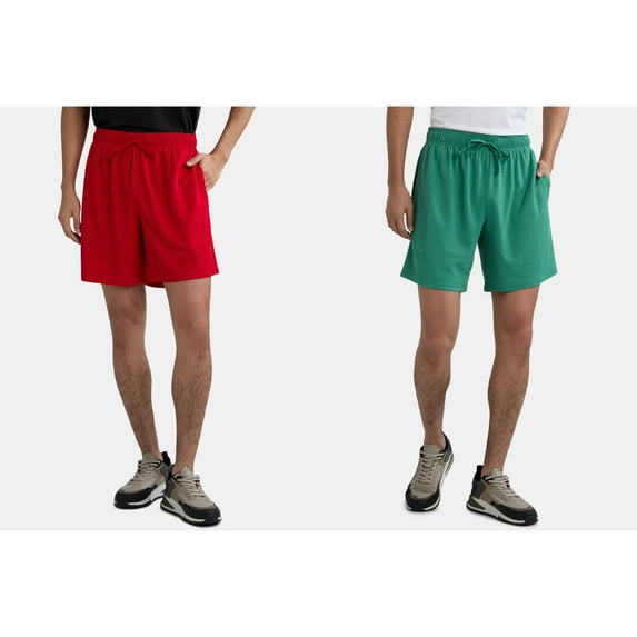 Athletic Works Men's and Big Men's Active Mesh Shorts, 7" Inseam, 2-Pack, Sizes XS-5XL