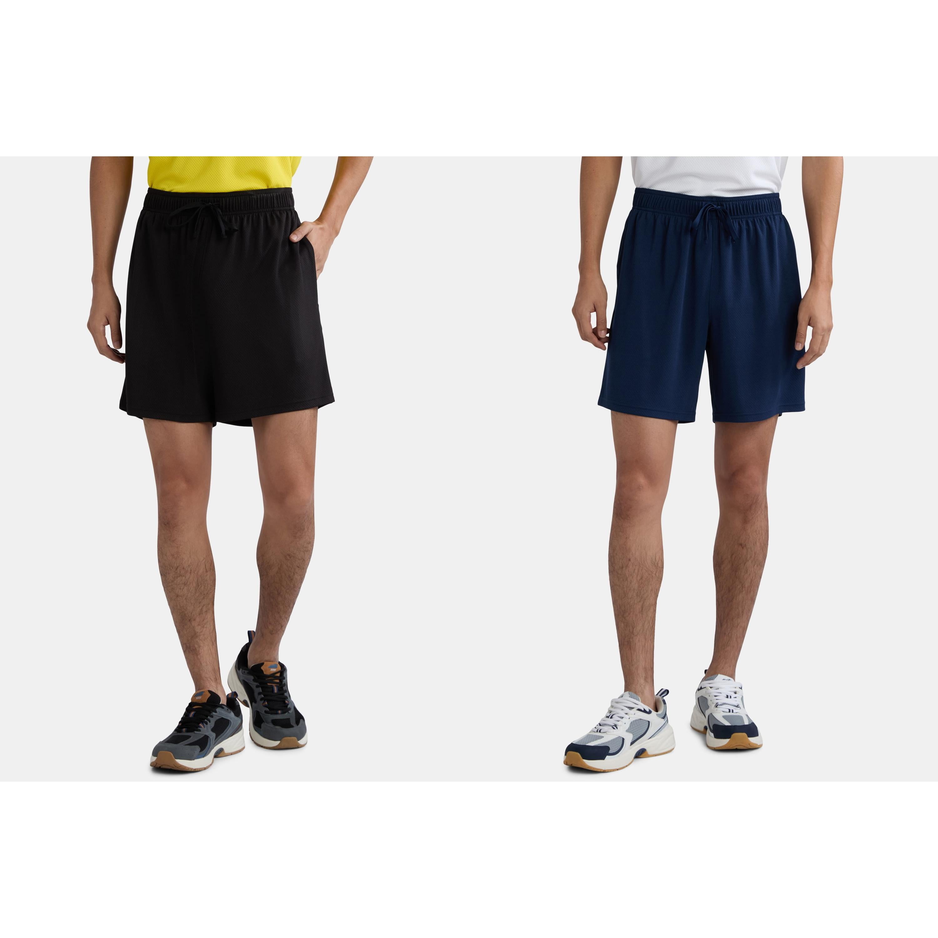 Athletic Works Men's and Big Men's Active Mesh Shorts, 7" Inseam, 2-Pack, Sizes XS-5XL