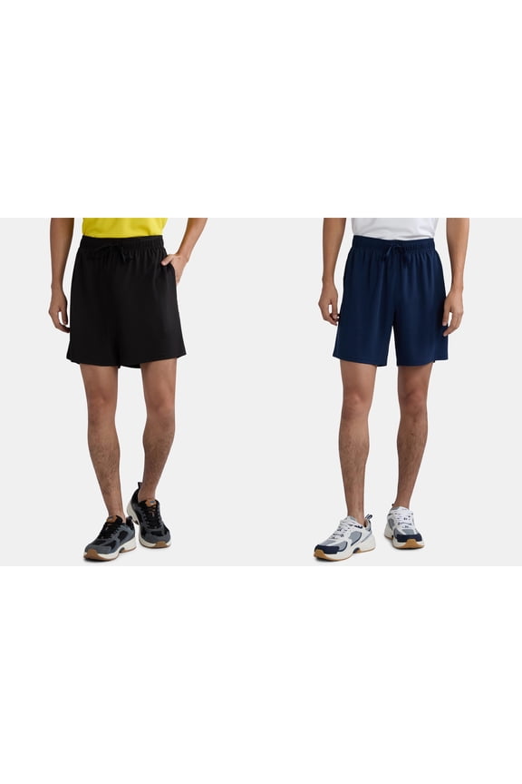 Men's and Big Men's Active Mesh Shorts, 7" Inseam, 2-Pack, Sizes XS-5XL