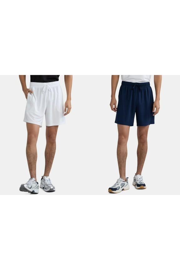 Men's and Big Men's Active Mesh Shorts, 7" Inseam, 2-Pack, Sizes XS-5XL