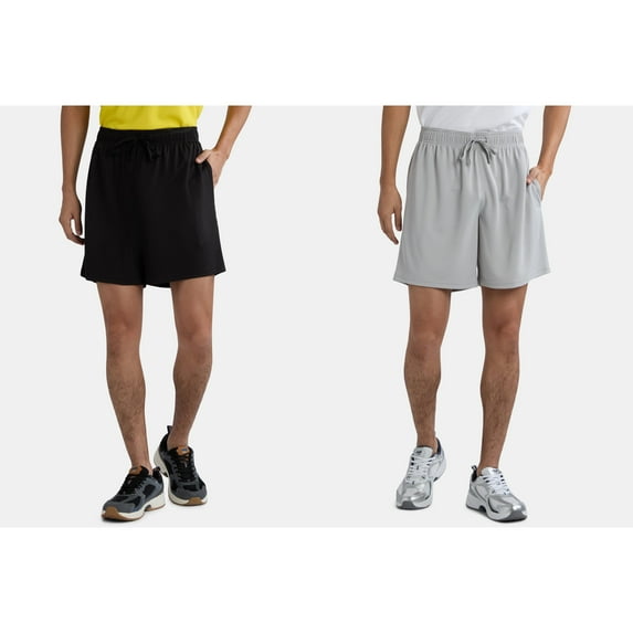 Athletic Works Men's and Big Men's Active Mesh Shorts, 7" Inseam, 2-Pack, Sizes XS-5XL
