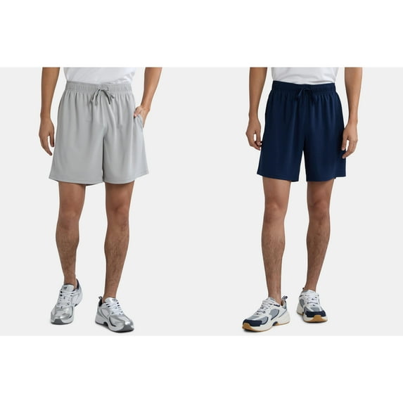 Athletic Works Men's and Big Men's Active Mesh Shorts, 7" Inseam, 2-Pack, Sizes XS-5XL