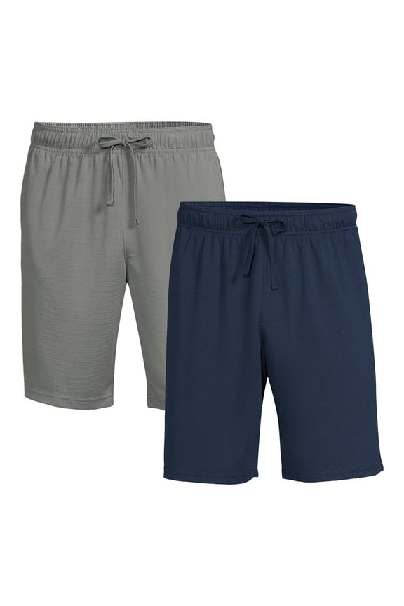Men's and Big Men's Mesh Gym Shorts Set, 2-Pack, Sizes S-3XL