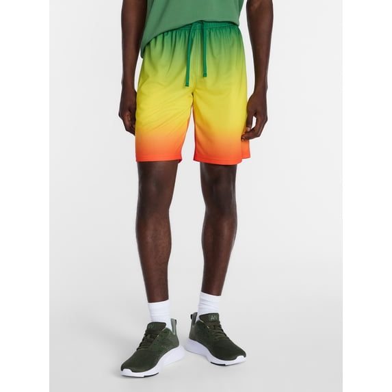 Athletic Works Men's Mesh Ombre Athletic Shorts, 7" Inseam, Sizes XS-5XL