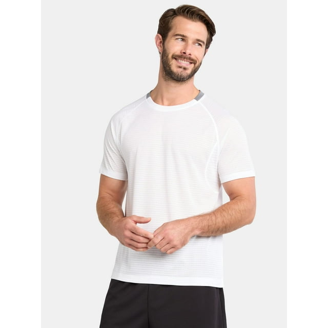 Athletic Works Men's and Big Men's Mixed Media Tee, Sizes XS-5XL