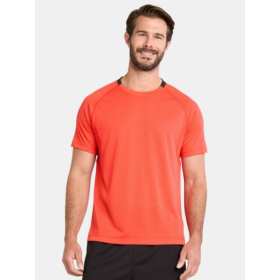 Athletic Works Men's and Big Men's Mixed Media Tee, Sizes XS-5XL