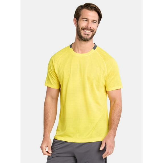 Athletic Works Men's and Big Men's Mixed Media Tee, Sizes XS-5XL