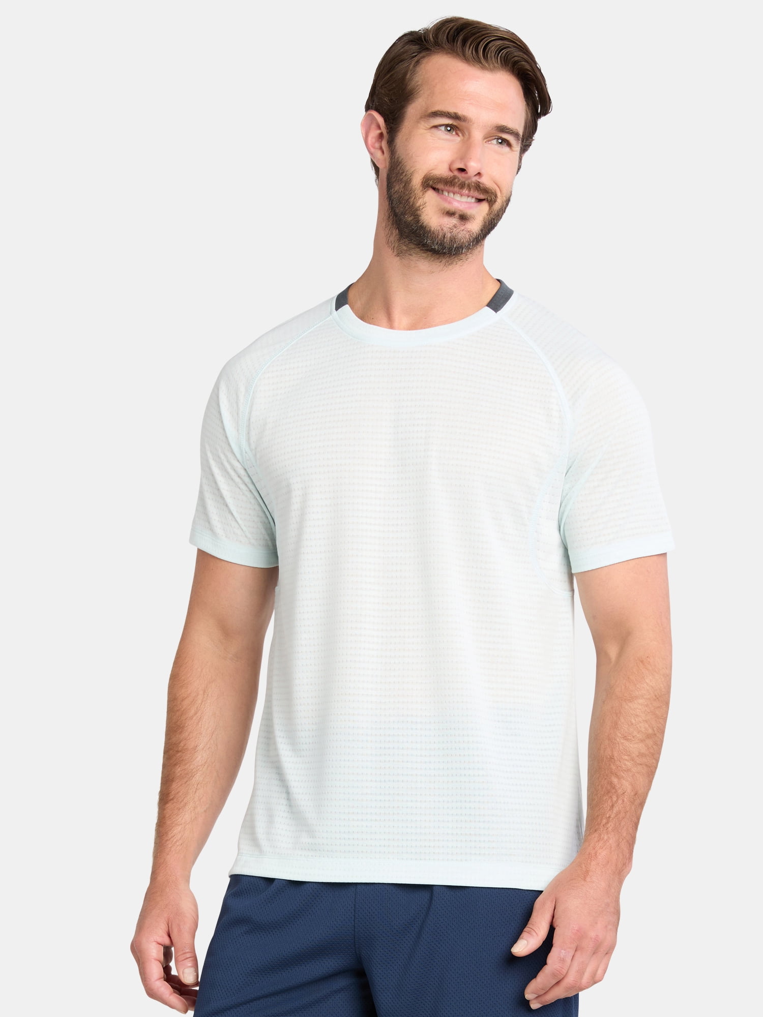 Athletic Works Men's and Big Men's Mixed Media Tee, Sizes XS-5XL