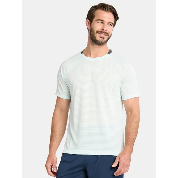 Athletic Works Men's and Big Men's Mixed Media Tee, Sizes XS-5XL