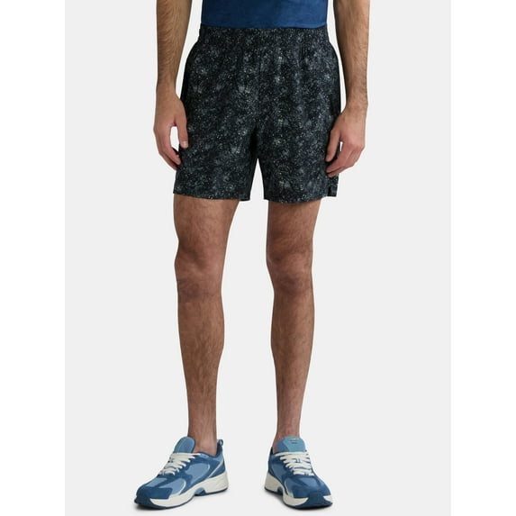 Athletic Works Men's and Big Men's Nylon Stretch Shorts, 6" Inseam, Sizes S-3XL