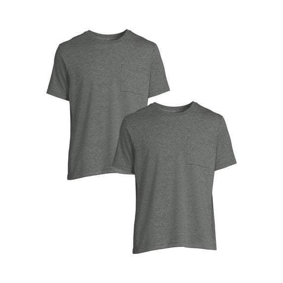 Athletic Works Men's and Big Men's Pocket Tee, 2-Pack, Sizes S-4XL