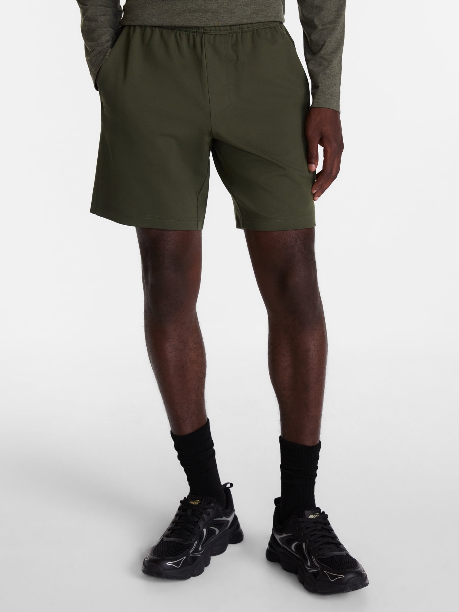 Athletic Works Men's and Big Men's Ponte Knit Shorts, Sizes XS-3XL