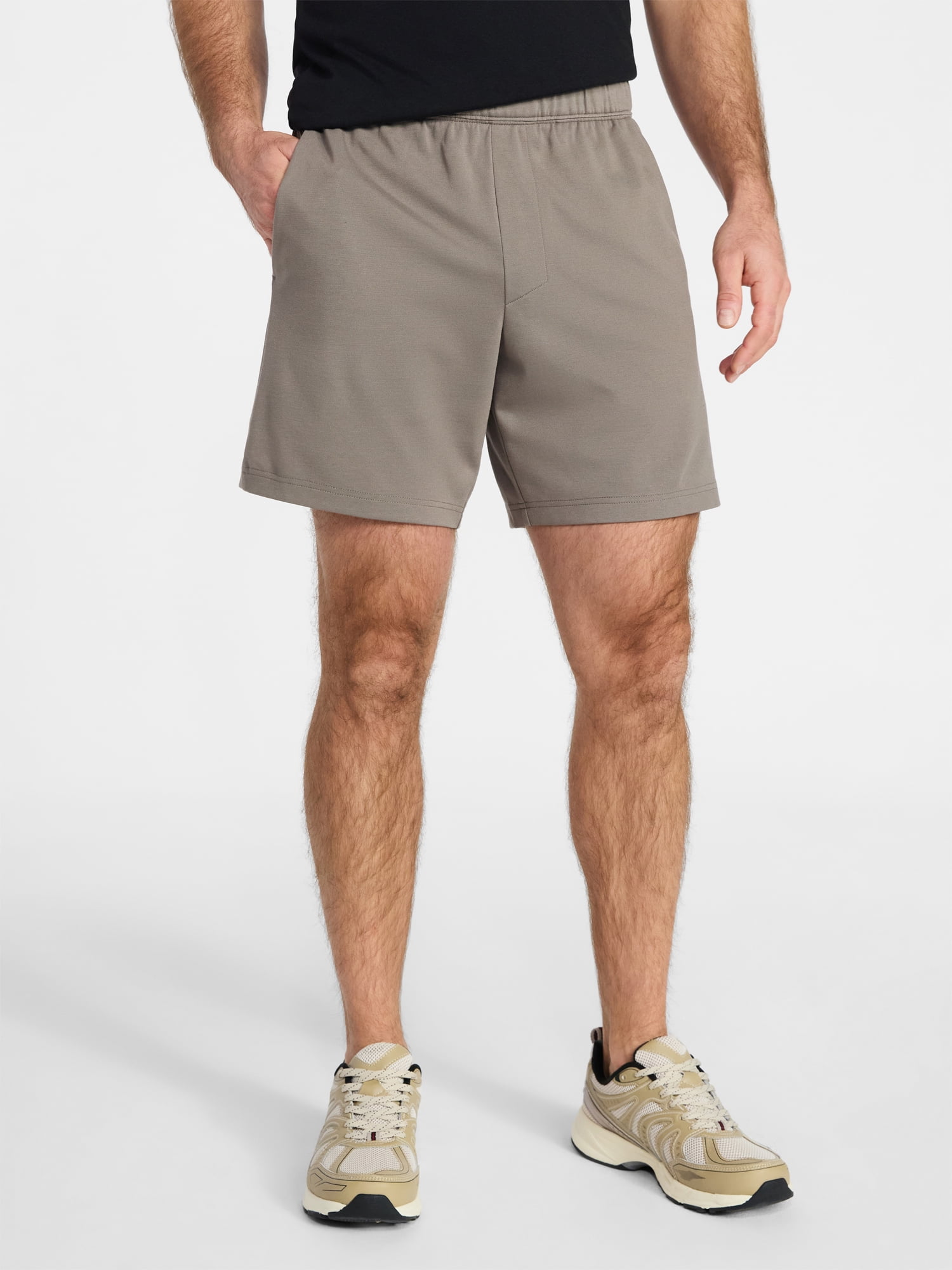 Athletic Works Men's and Big Men's Ponte Shorts, 7'' Inseam, Sizes XS-5XL
