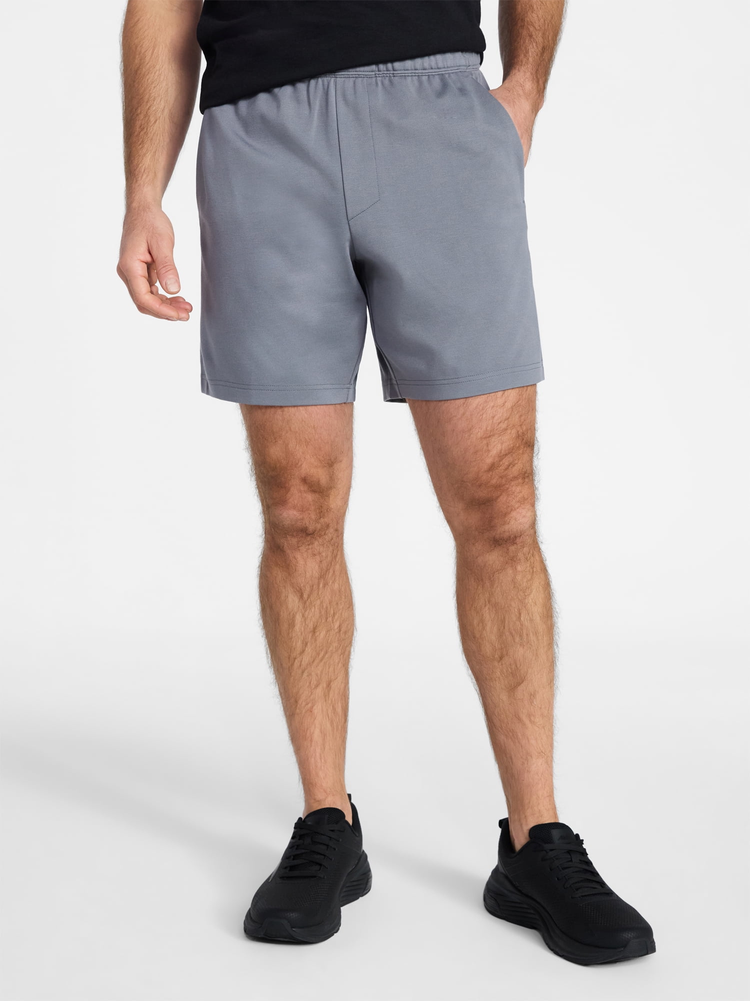 Athletic Works Men's and Big Men's Ponte Shorts, 7'' Inseam, Sizes XS-5XL
