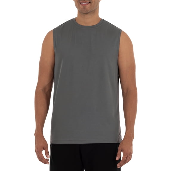 Athletic Works Men's and Big Men's Quick Dry Muscle Tee, up to 5XL