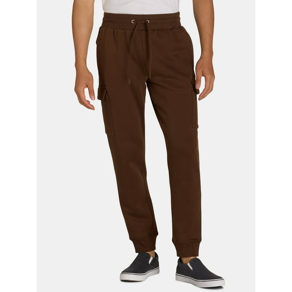 Athletic Works Men's and Big Men's Strata Fleece Cargo Joggers, Sizes S-3XL