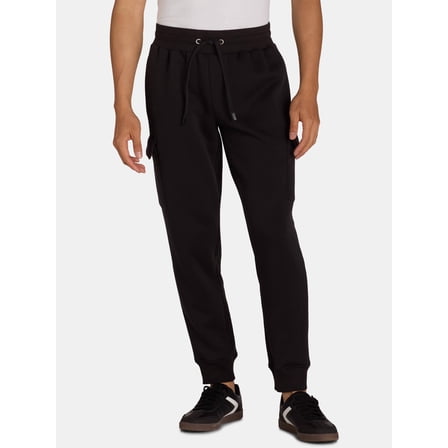 Athletic Works Men's and Big Men's Strata Fleece Cargo Joggers, Sizes S-3XL