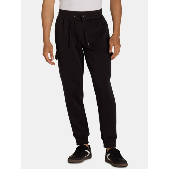 Athletic Works Men's and Big Men's Strata Fleece Cargo Joggers, Sizes S-3XL
