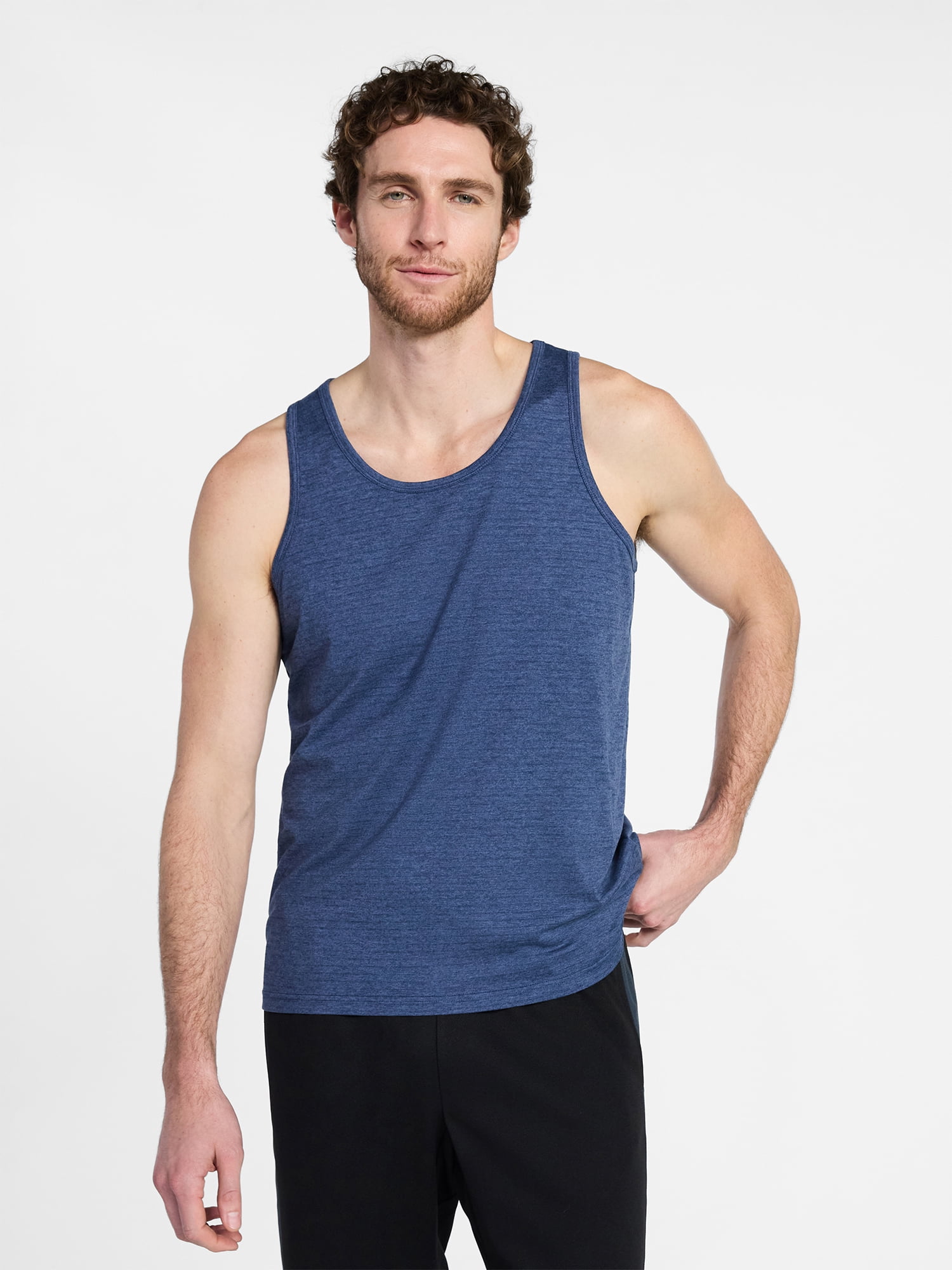 Athletic Works Men's Tonal Stripe Jersey Gym Tank Top, Sizes XS-4XLT ...