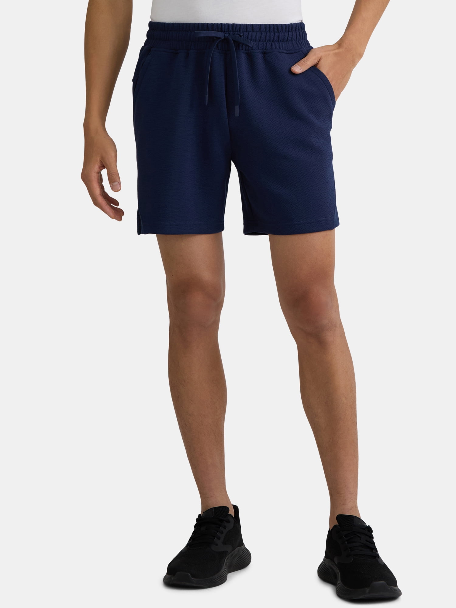 Athletic Works Men's and Big Men's Textured Shorts, 7” Inseam, Sizes S- 3XL